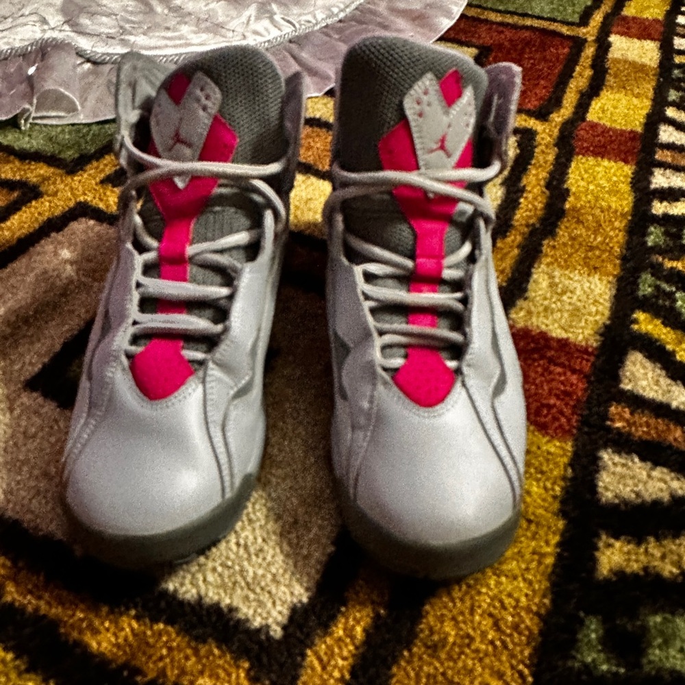 Jordan True Flight Grey and Pink Sneakers